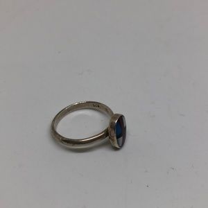 Native American inlay sterling silver ring